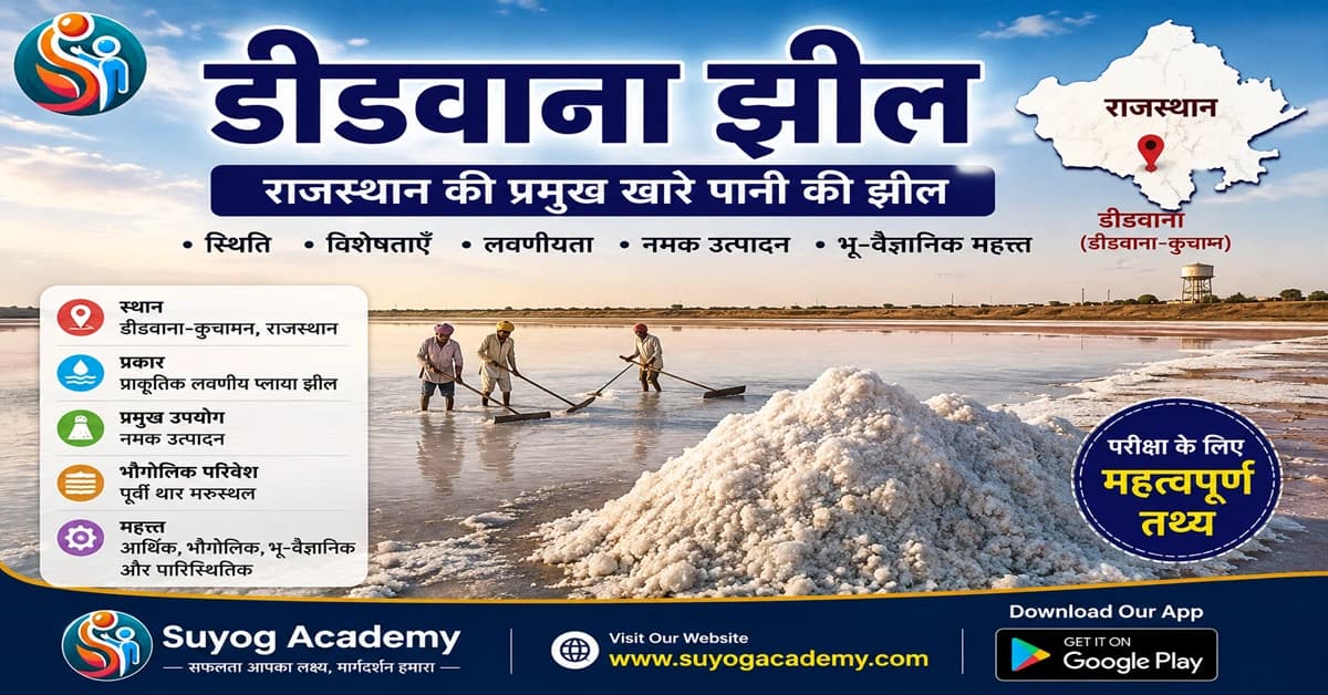 डीडवाना झील — नमक उत्पादन — CET/RAS PYQ के साथ (2026 Free Notes)