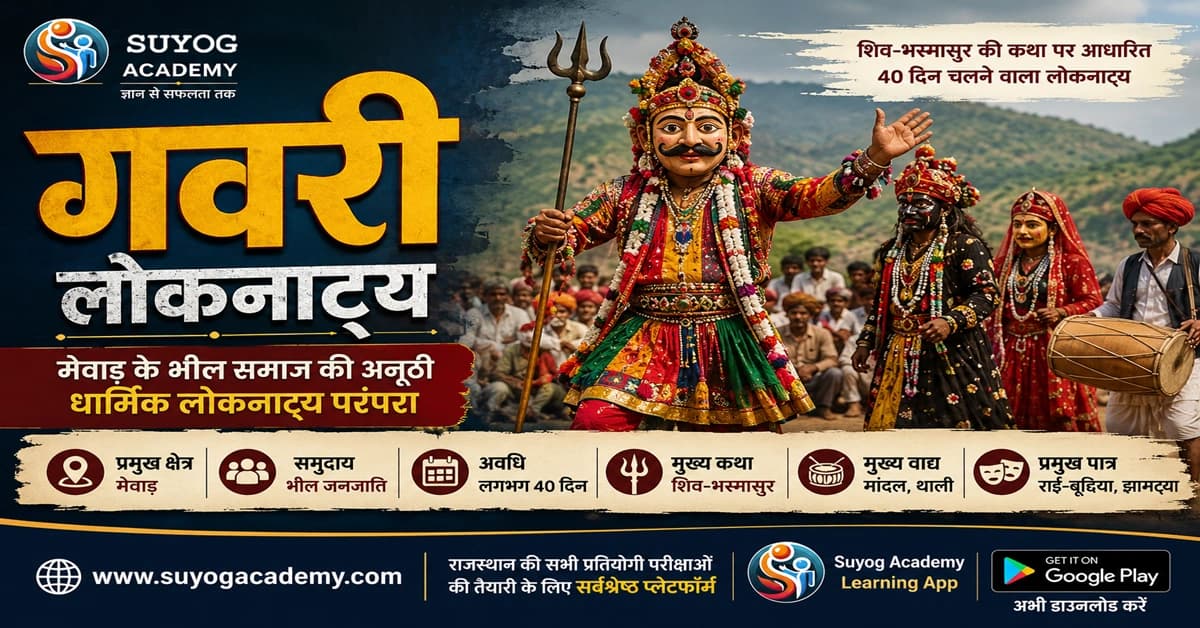 गवरी लोकनाट्य — मेवाड़ के भीलों की 40-दिवसीय लीला — CET/RAS PYQ के साथ (2026 Free Notes)