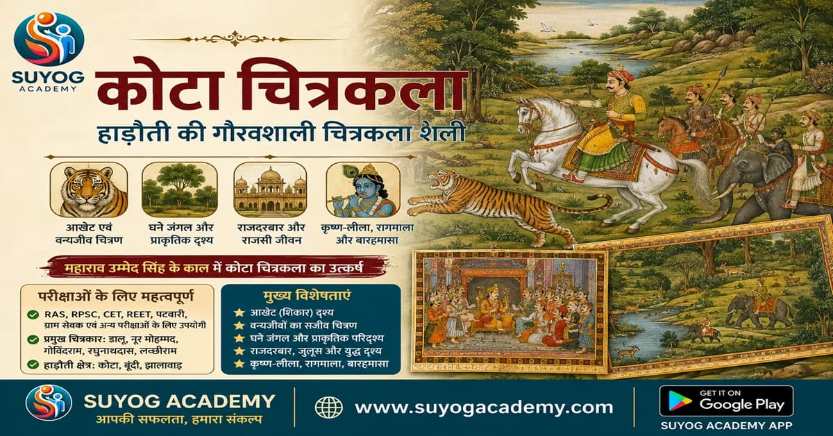 कोटा चित्रकला शैली — CET/RAS PYQ के साथ (2026 Free Notes)