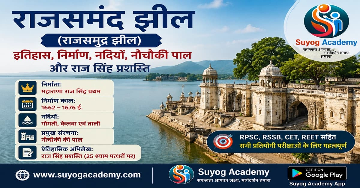 राजसमंद झील व नौचौकी पाल — CET/RAS PYQ के साथ (2026 Free Notes)