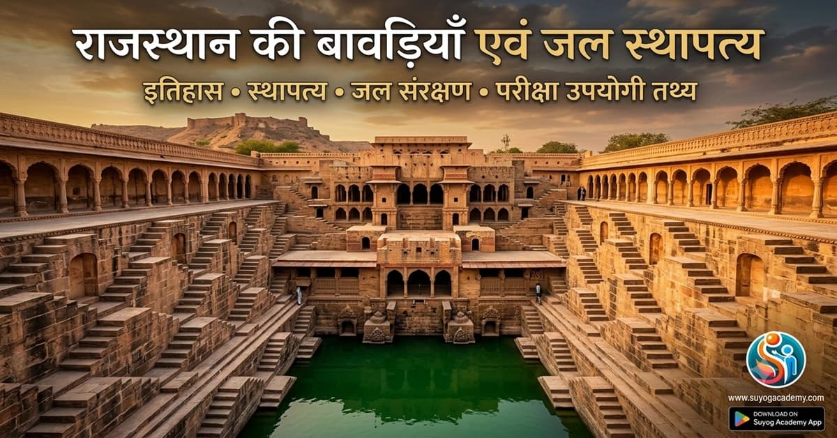 राजस्थान की बावड़ियाँ व जल स्थापत्य — CET/RAS PYQ के साथ (2026 Free Notes)
