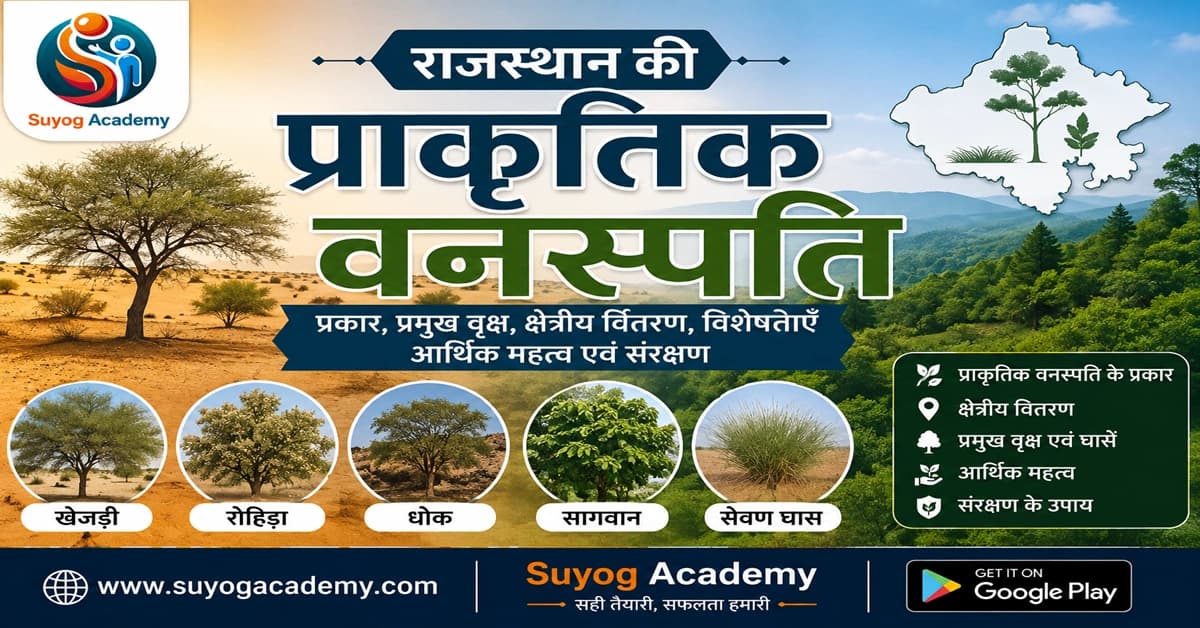 राजस्थान की प्राकृतिक वनस्पति पेटियाँ — CET/RAS PYQ के साथ (2026 Free Notes)