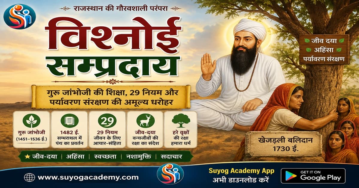 बिश्नोई पंथ व खेजड़ली के 363 बलिदानी — CET/RAS PYQ के साथ (2026 Free Notes)