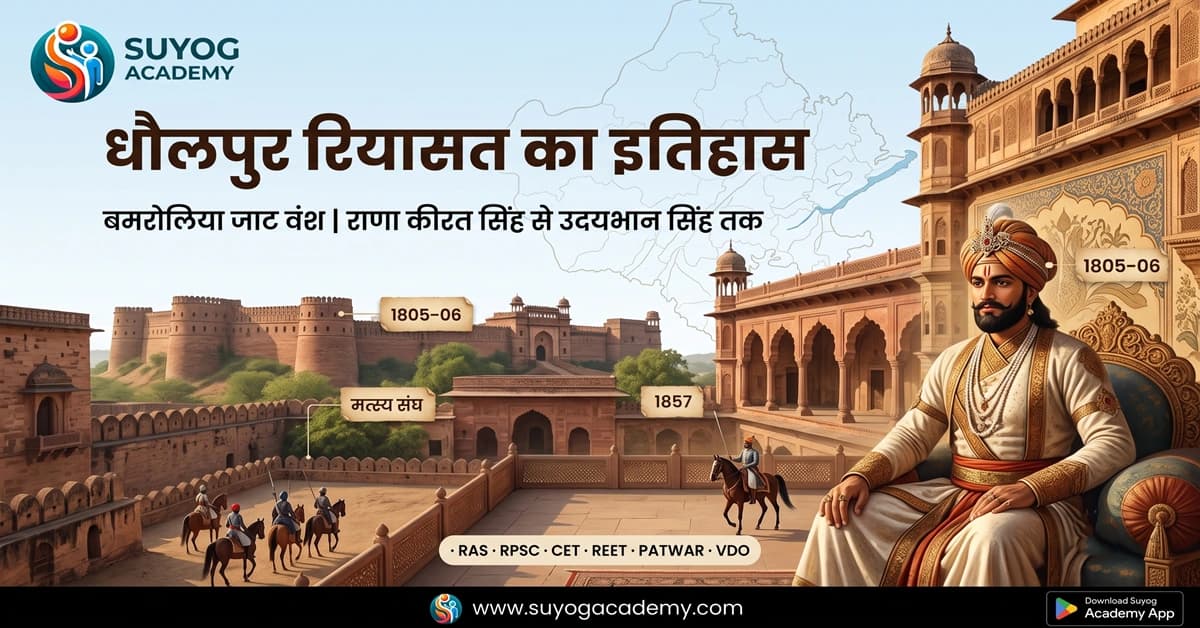 धौलपुर रियासत — बमरोलिया जाट वंश — CET/RAS PYQ के साथ (2026 Free Notes)