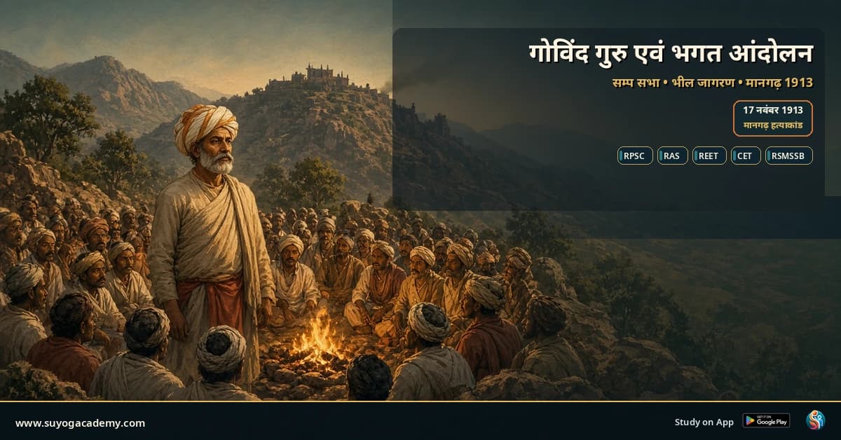 गोविंद गुरु व मानगढ़ हत्याकांड 1913 — CET/RAS PYQ के साथ (2026 Free Notes)