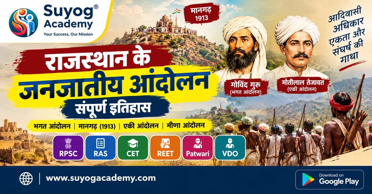 राजस्थान के जनजातीय आंदोलन — CET/RAS PYQ के साथ (2026 Free Notes)