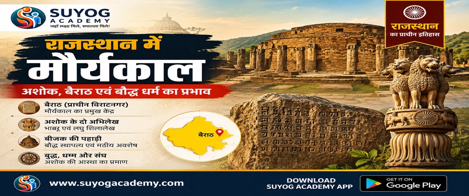 मौर्यकालीन राजस्थान — अशोक व बैराठ — CET/RAS PYQ के साथ (2026 Free Notes)
