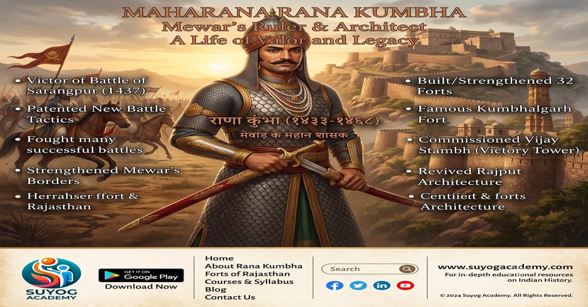 राणा कुंभा के प्रमुख युद्ध व विजय स्तंभ — CET/RAS PYQ के साथ (2026 Free Notes)